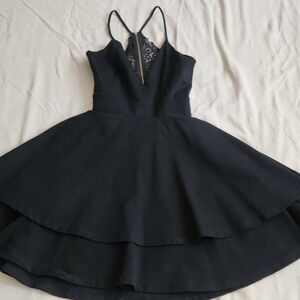 Elegant Black Lace-Back Dress